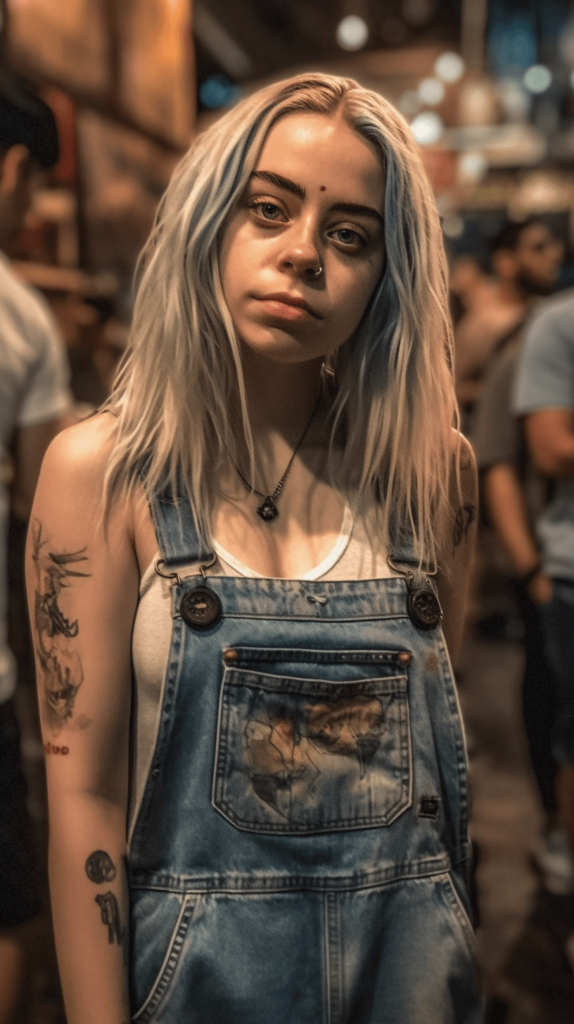 Billie Eilish AI art in public
